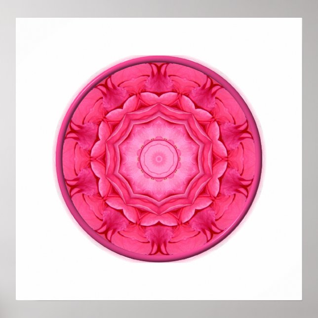 Poster Kaleidoscope rose Roses (Devant)