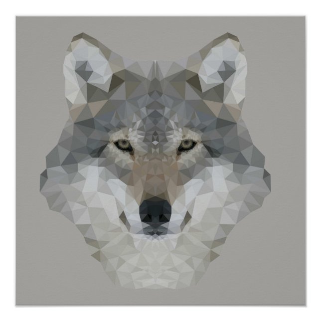 Poster Kaleidoscope Wolf (Devant)