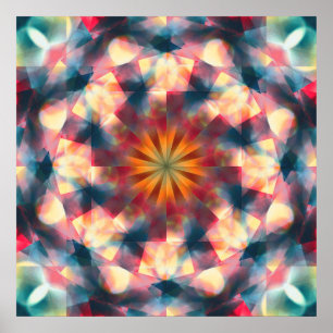 Poster Kaleidoscopique Prismatique Mandala
