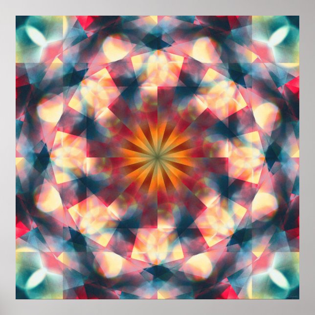 Poster Kaleidoscopique Prismatique Mandala (Devant)