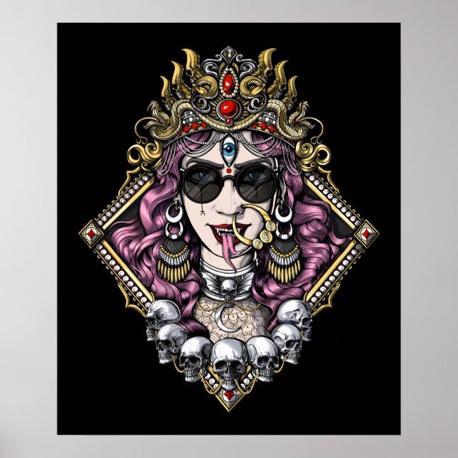 Poster Kali Gothique Déesse hindoue (Devant)