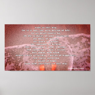 Poster Kalidasa Sanskrit poésie Regardez ce jour