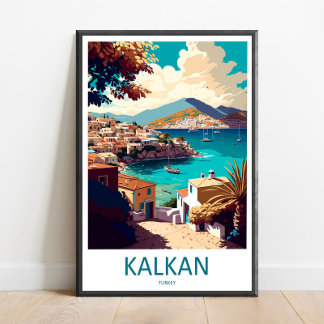 Poster Kalkan Travel Print Wall Art Kalkan Wall Hanging H