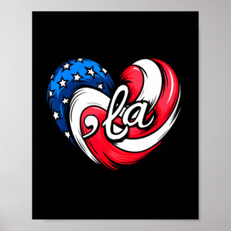 Poster Kamala Harris 2024 Drapeau Américain Cœur Virgule