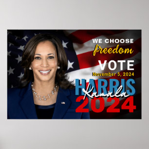 Poster Kamala Harris 2024 Vote Patriotic Campaign