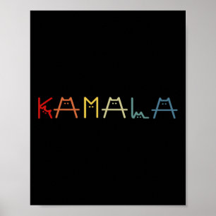 Poster Kamala Harris Chat Vintage Lettres Positives Drôle