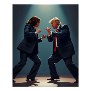 Poster Kamala Harris Donald Trump Combattre 2024