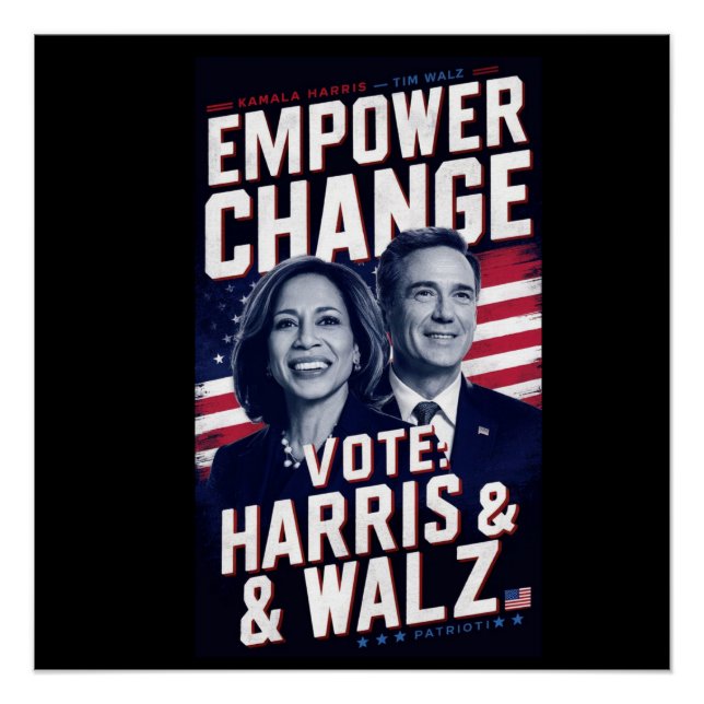 Poster Kamala Harris et Tim Walz (Devant)