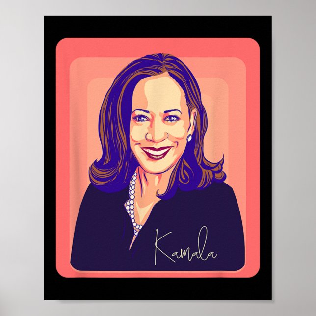 Poster Kamala Harris Madame la Présidente Pop Art Portrai (Devant)