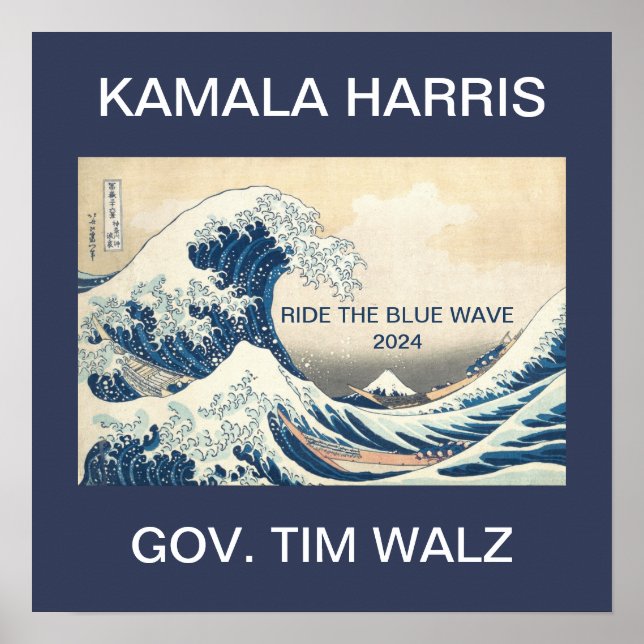POSTER KAMALA HARRIS MARCHE LA VAGUE BLEUE 2024 (Devant)