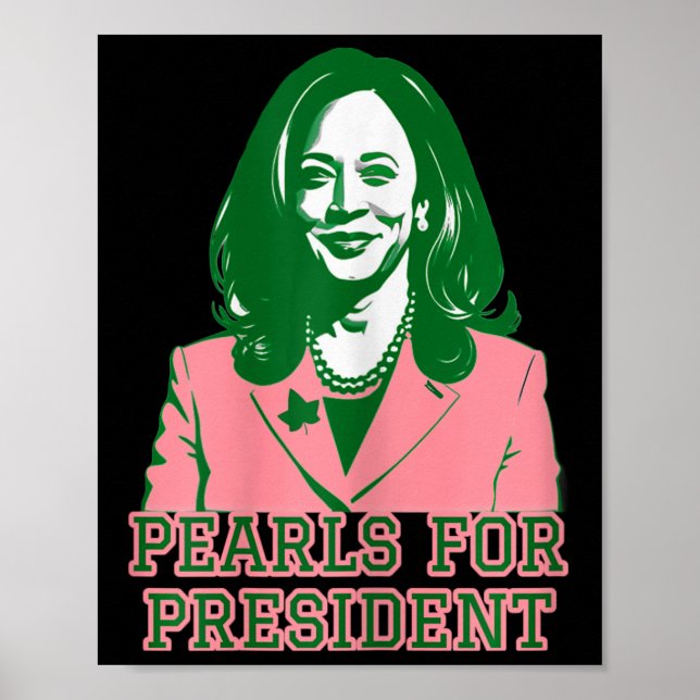 Poster Kamala Harris Pink &amp ; Green Presidential Run F (Devant)