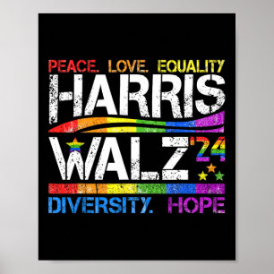Poster Kamala Harris Tim W 2024 Peace Lgbt Harris W Waltz