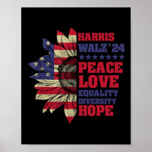 Poster Kamala Harris Tim Walz 2024 Lgbt de Paix Harris Wa