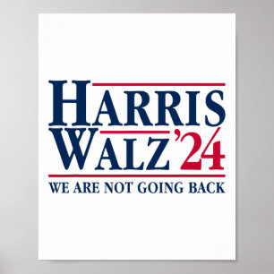 Poster Kamala Harris Tim Walz Vp Nous Ne Reviendrons Pas 