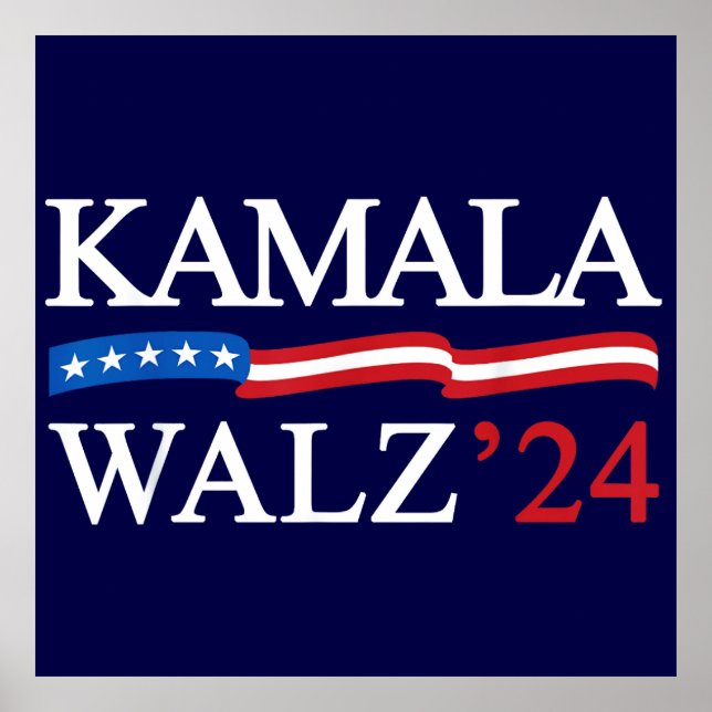 Poster Kamala Harris Walz 2024 Évidemment bleu (Devant)