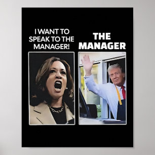 Poster Kamala Je Veux M'Adresser Au Directeur Trump Mcdon