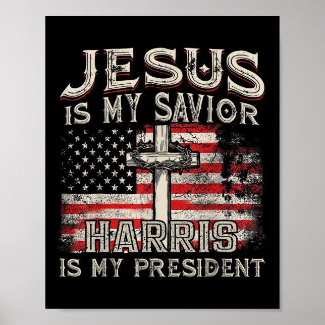 Poster Kamala Jesus Est Mon Sauveur Harris Est Mon Présid (Devant)