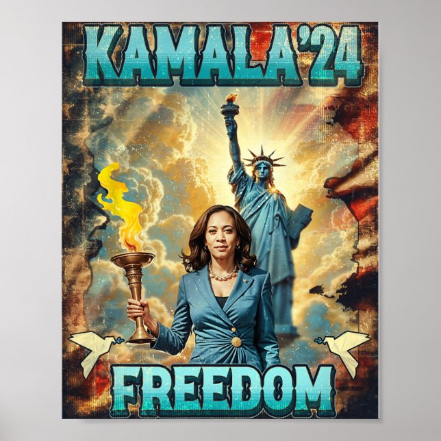 Poster Kamala Pour Le Président Slogan Statue Liberty Pro (Devant)