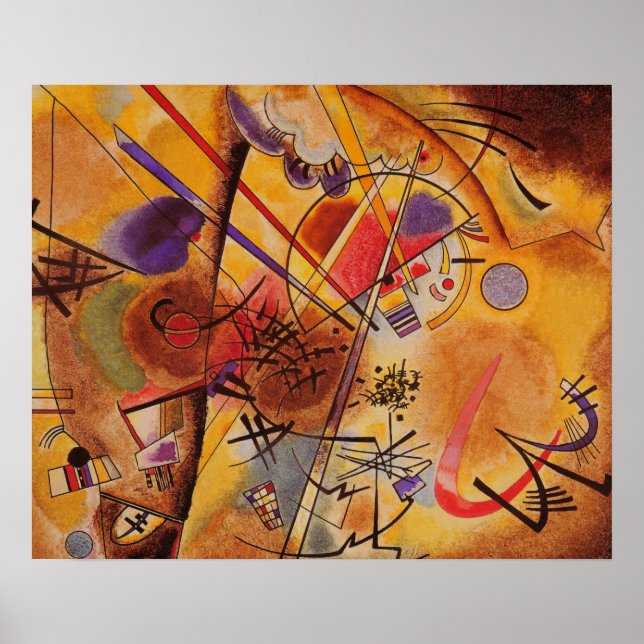 Poster Kandinsky Brown rouge jaune Abstrait (Devant)