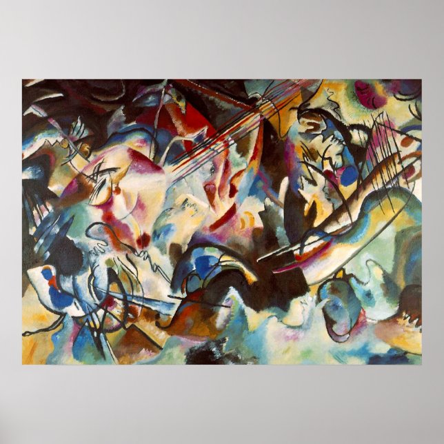 Poster Kandinsky Composition VI Peinture en toile Abstrai (Devant)