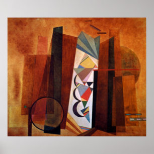 Poster Kandinsky Development in Brown Abstract Artwork