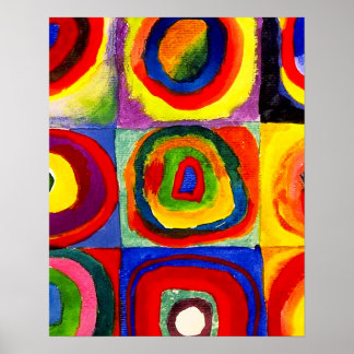 Poster Kandinsky Farbstudie Cercles Carré Quadrate Art