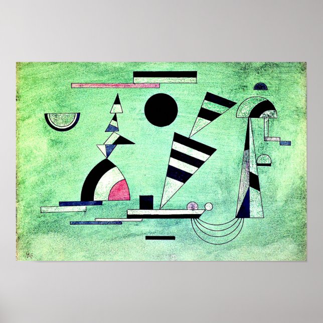 Poster Kandinsky - Immergé dans le vert, oeuvre populaire (Devant)