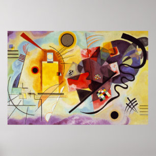 Poster Kandinsky Jaune Rouge Bleu Abstrait Peinture en to
