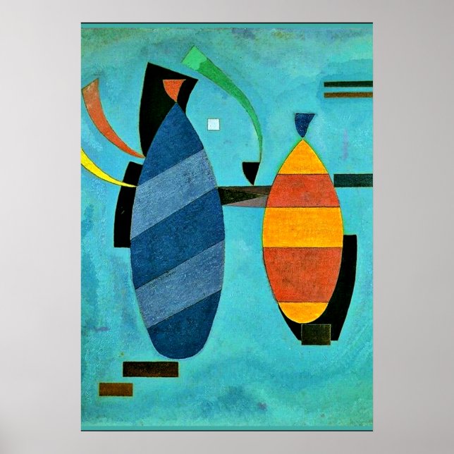 Poster Kandinsky - Les deux rayés (Devant)