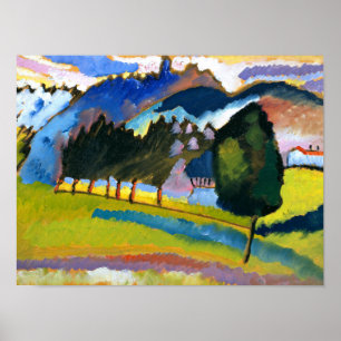 Poster Kandinsky - Paysage avec collines ondulantes