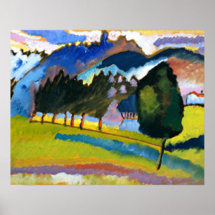 Poster Kandinsky - Paysage avec collines ondulantes