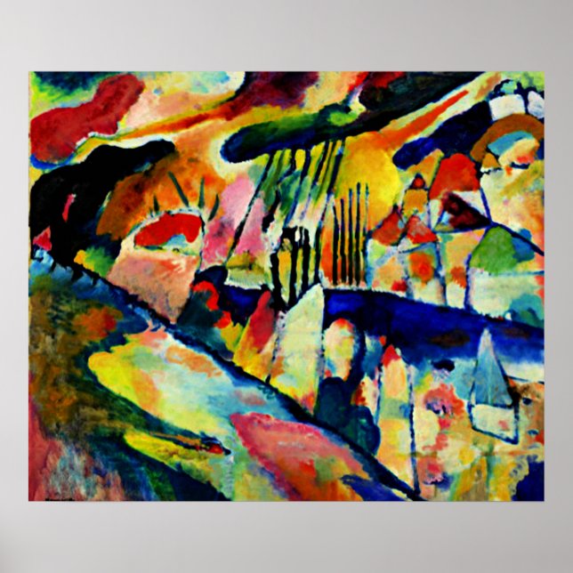 Poster Kandinsky - Paysage avec pluie (Devant)