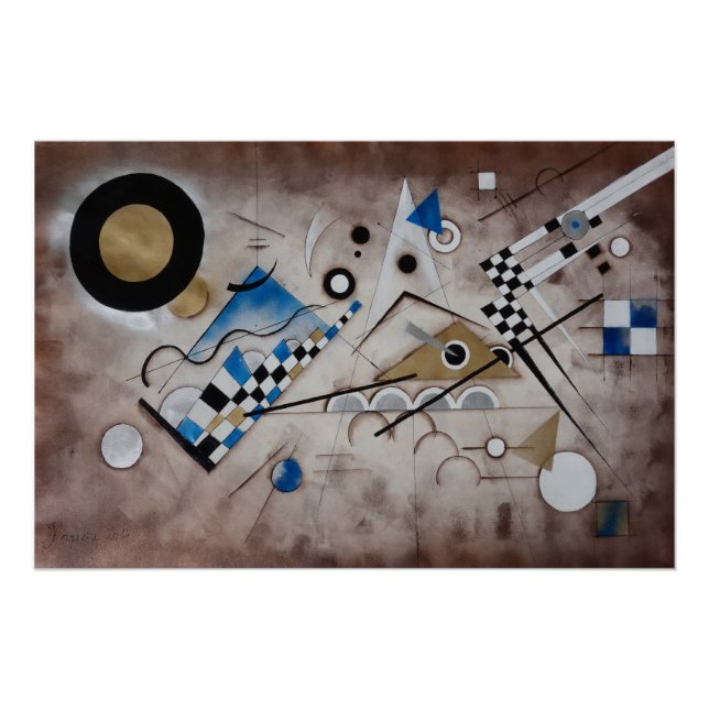 Poster Kandinsky peinture abstraite art moderne du milieu (Devant)
