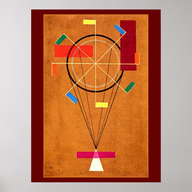 Poster Kandinsky - Peinture abstraite et joyeuse, (Devant)