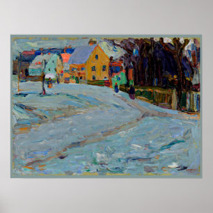 Poster Kandinsky - Schwabing Nikolaiplatz, hiver