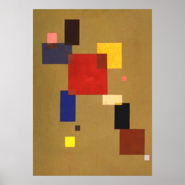 Poster Kandinsky Treize Rectangles peinture Abstraite (Devant)