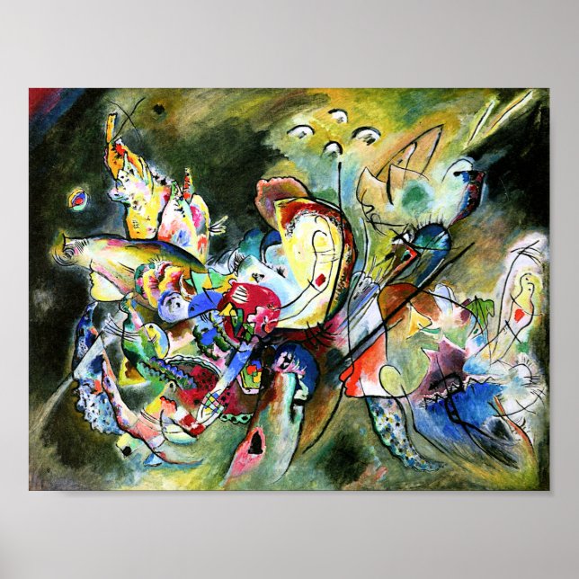 Poster Kandinsky - Troubled, coloré abstrait (Devant)