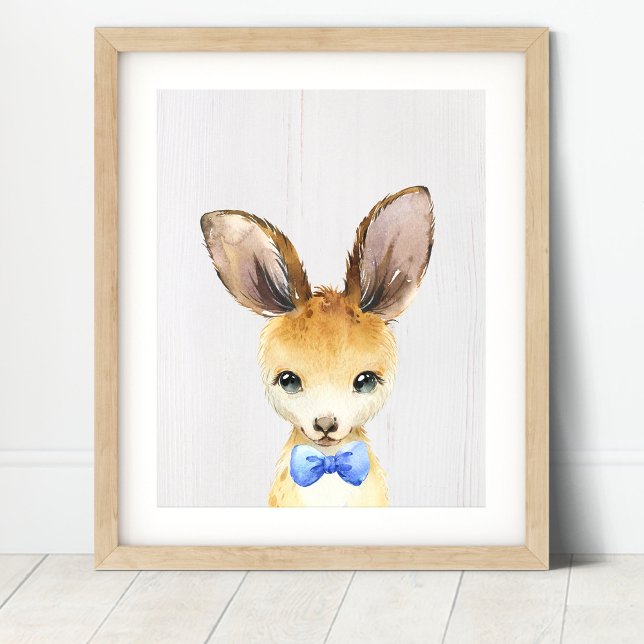 Poster Kangaroo Bowtie Nursery Art Print (Créateur téléchargé)