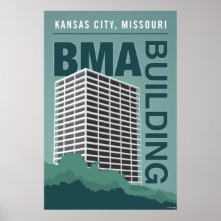 Poster Kansas City Points de repère : BMA Building - 24 x