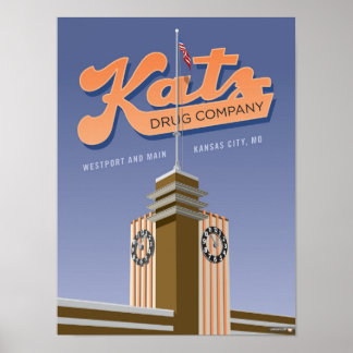 Poster Kansas City Points de repère : Katz Drogues - 12 x