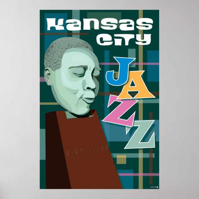 Poster Kansas City Points de repère : KC Jazz - 24 x 36 (Devant)