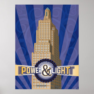 Poster Kansas City Points de repère : KCPL - 18 x 24