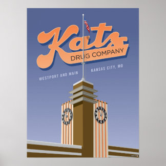 Poster Kansas City Points de repère : Médicaments Katz -