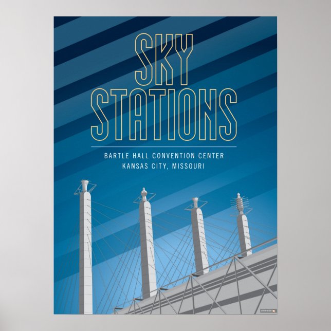 Poster Kansas City Points d'intérêt : Stations Sky - 18 x (Devant)