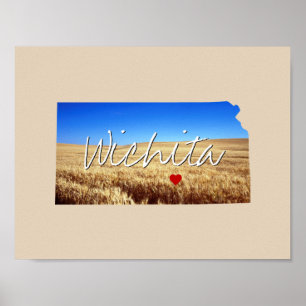 Poster Kansas State Photo insert and town name