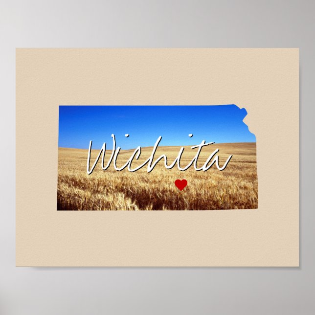 Poster Kansas State Photo insert and town name (Devant)