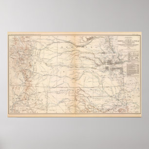 Poster Kansas, Texas, Territoire Indien