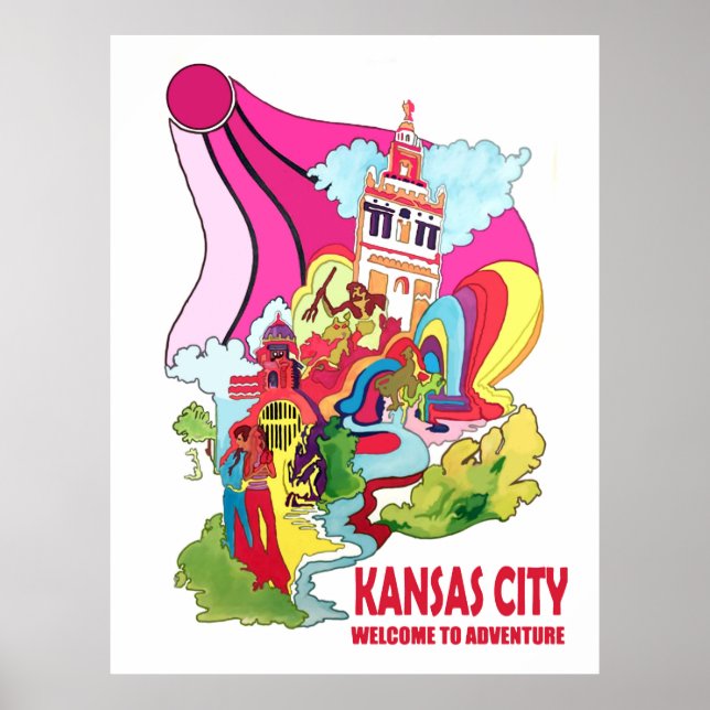 Poster Kansas ville, bienvenue à l'aventure hippie (Devant)