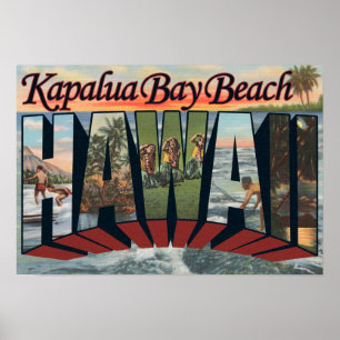 Poster Kapalua Bay Beach, Hawaii - Large Letter Scenes