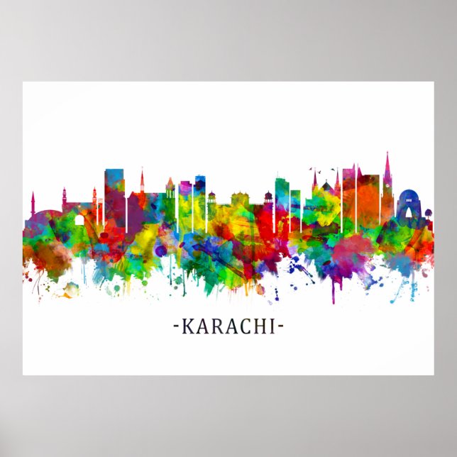 Poster Karachi Skyline Pakistan (Devant)